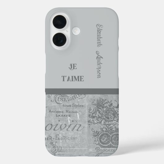 Parijzenaar verliefd op Frans  schrijfpapier Case-Mate iPhone Case (Achterkant)