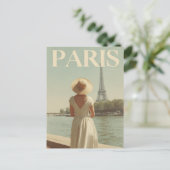 Paris 50s vintage briefkaart (Staand voorkant)