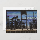 Paris, Amour, Carte Romantique Kitty Post (Devant / Derrière)