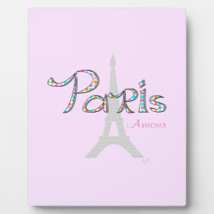 PARIS Amour met Eiffeltoren Fotoplaat