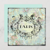 Paris Antiek Style  Uitnodiging (Voorkant / Achterkant)