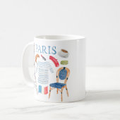 Paris Aquarelle Doodles Mug (Devant gauche)