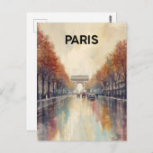 Paris Arc de Triomphe Briefkaart (Voorkant / Achterkant)