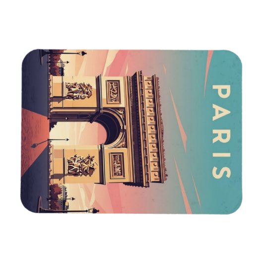 Paris Arc de Triomphe Postcard Magneet (Horizontaal)