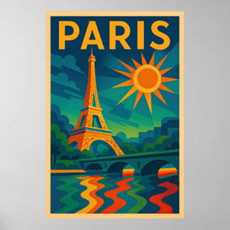 Paris Art Deco Reisposter – Eiffeltoren jaren 20 Poster