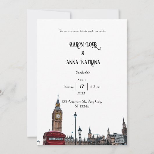 Paris Art Faire-part de mariage (Devant)