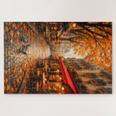 Paris Autumn Café Street – Warm Fall Puzzle (Horizontal)