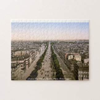Paris Avenue Des Champs Elysses, Frankrijk c1900 Legpuzzel