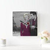 Paris B&W Vierkante Klok (Huis)