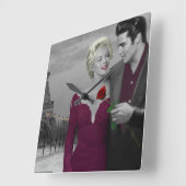 Paris B&W Vierkante Klok (Hoek)