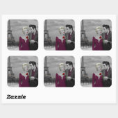 Paris B&W Vierkante Sticker (Vel)