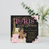 Paris Baby Girl Shower Invitations (Debout devant)