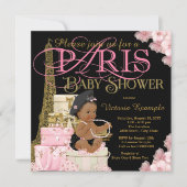 Paris Baby Girl Shower Invitations (Devant)