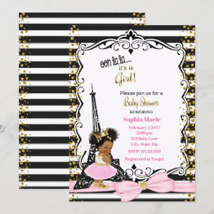 Paris Baby shower invitation Ethnic