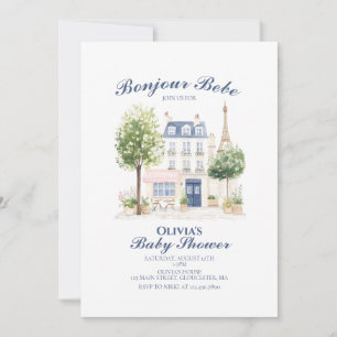 Paris Baby Shower Parijse Café Theepartij Kaart