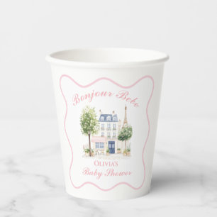 Paris Baby Shower Parijse Café Theepartij Papieren Bekers