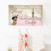 Paris Baby Shower Vlag Spandoek (Insitu)