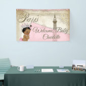 Paris Baby Shower Vlag Spandoek (Beurs)