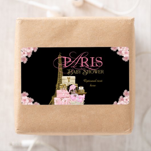 Paris Baby shower Waterflesetiketten Etiket (Insitu)