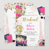 Paris Bachelorette Weekend France Uitnodiging (Voorkant / Achterkant)