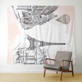 Paris backdrop pink french party banner birthday wandkleed (In Situ (horizontaal))