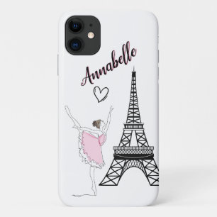 Paris Ballerina en Eiffel Tower Girls Ballet iPhone 11 Hoesje