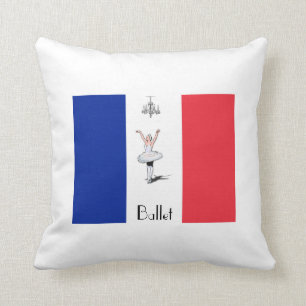Paris Ballet French Flag Thmed Sierkussen