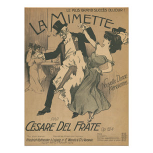 Paris Ballroom Dance Franse Vintage Belle Epoque Perfect Poster