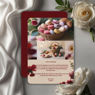 Paris Banketbakkerij Macarons Tijdschrift Thema Bedankkaart