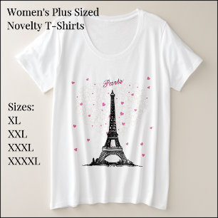 Paris Basic T-Shirt, dames plus formaat Grote Maat T-shirt