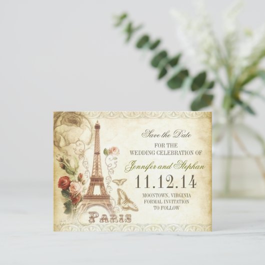  PARIS BEWAAR DE DATUM BRIEFKAARTEN (Staand voorkant)