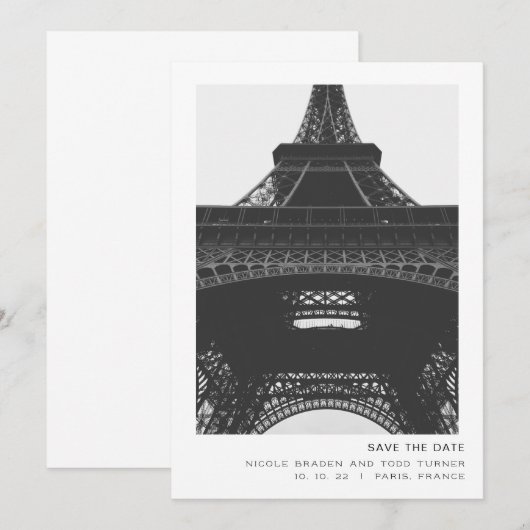 Paris Bewaar de Datum Save The Date (Voorkant / Achterkant)