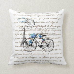 Paris Bicycle Forgetmenot Pillow Kussen