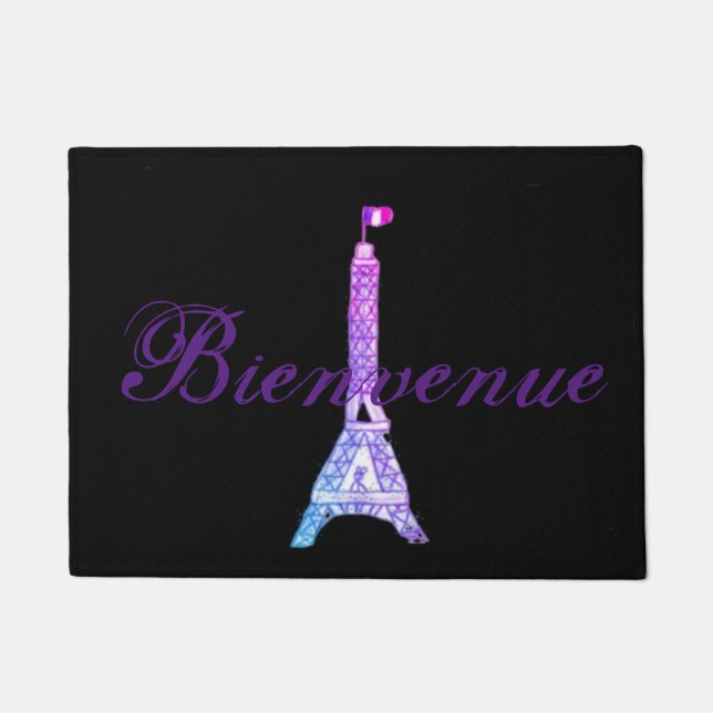 Paris Bienvenue Welcome Mat (Voorkant)