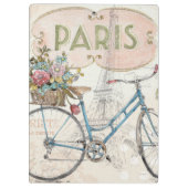 Paris Bike met bloemen Klembord (Achterkant)
