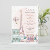 Paris Birthday Uitnodiging (Staand voorkant)