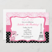 Paris Birthday Uitnodiging (Voorkant / Achterkant)