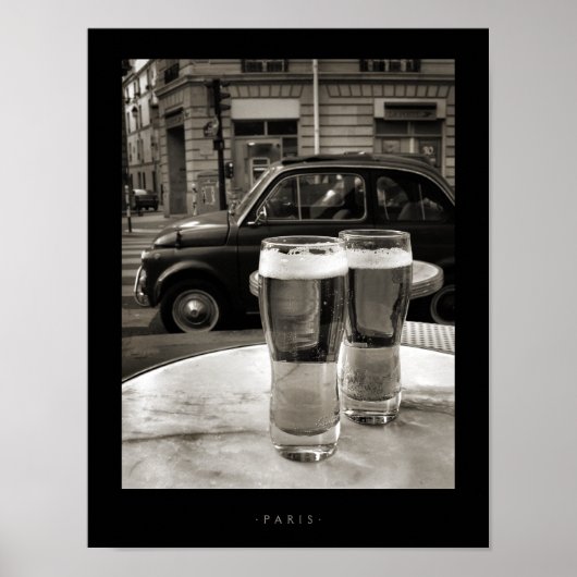  Paris Bistro Black en White Photography Poster (Voorkant)
