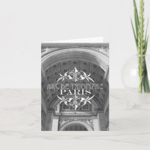 Paris Black and White Travel Notecard Arc Triomphe Kaart