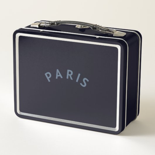 Paris Black Metal Lunch Box, Chique Lunch Box (Achterkant)