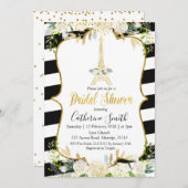 Paris Blanc Romantique Invitation de douche nuptia (Devant / Derrière)