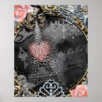 Paris Bling Glamour Glitter Frankrijk Meisjes Post