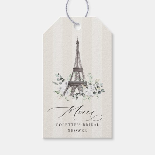 Paris Bloom | Vrijgezellenfeest van de Eiffeltoren Cadeaulabel (Voorkant)