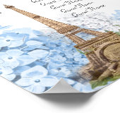 Paris Blue Hydrange  Romantic Seating Chart Poster (Hoek)