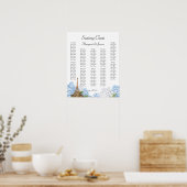 Paris Blue Hydrange  Romantic Seating Chart Poster (Keuken)