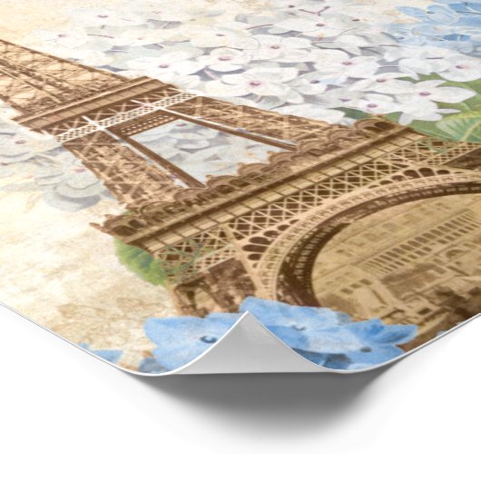 Paris  Blue Hydrangea Print of Poster (Hoek)