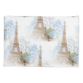 Paris Blue Hydrangea  Romantic Pillowcase Kussensloop (Achterkant)