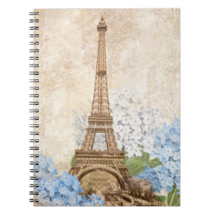 Paris Blue Hydrangea Spiral Notebook Notitieboek