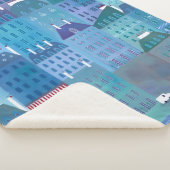 Paris Blue Sherpa Deken (3/4)