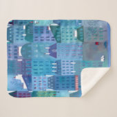 Paris Blue Sherpa Deken (Voorkant (horizontaal))